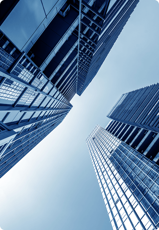 a wide picture of two business buildings