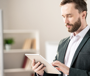 business man using a tablet