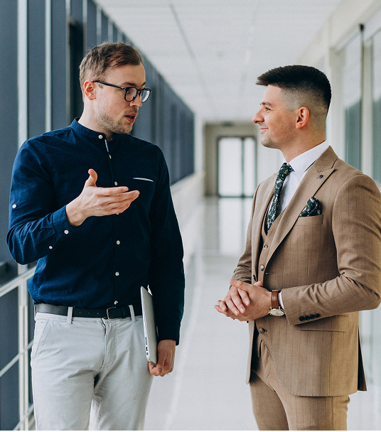two business man talking