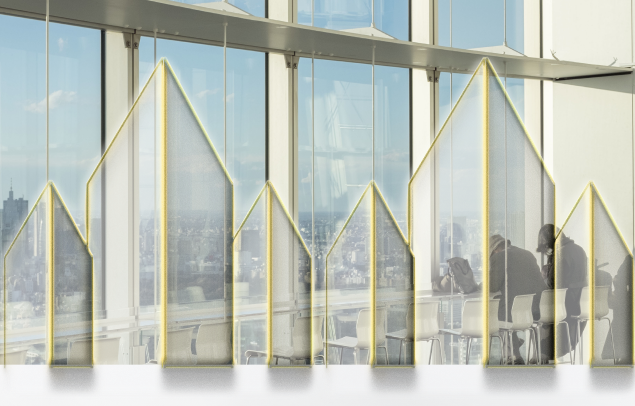 background image of an office view operlaped by Stratus logo